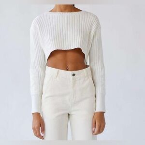 White cropped Urban Outfitters sweater